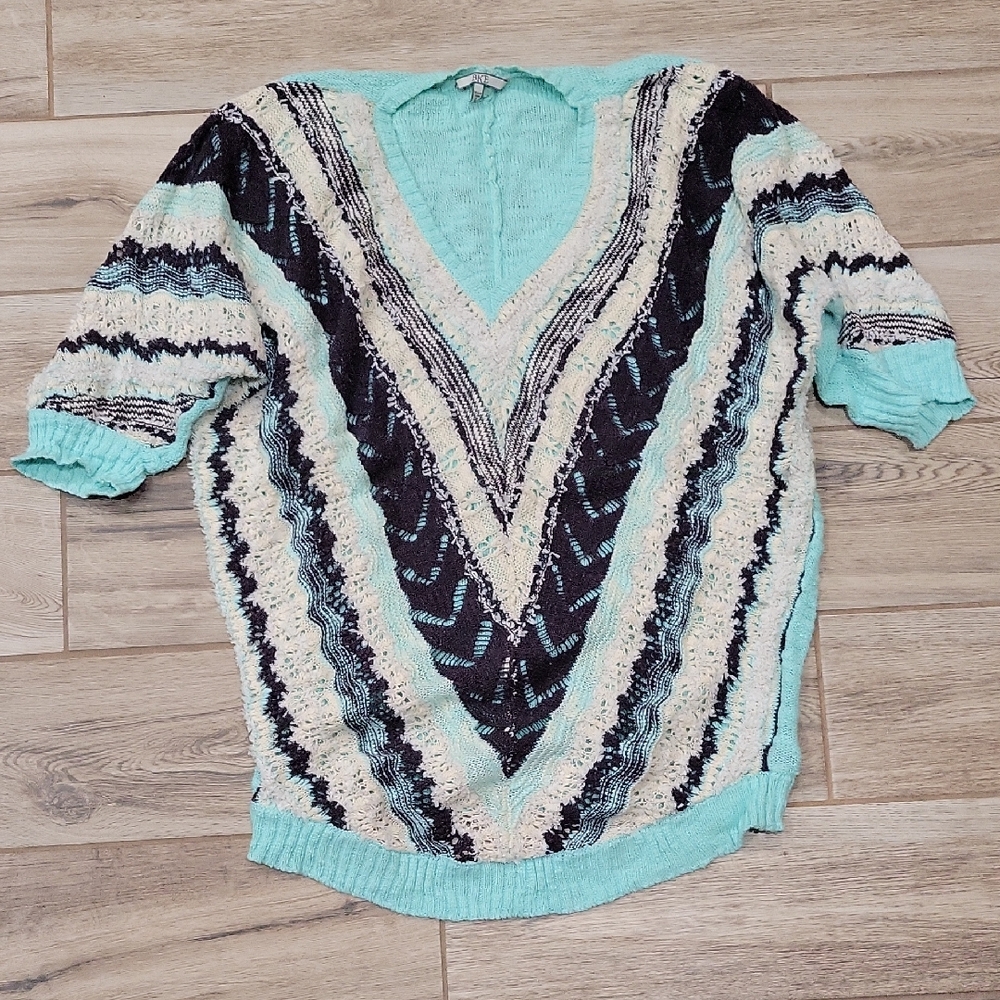 BKE Women's Open Stitch V-Neck Sweater